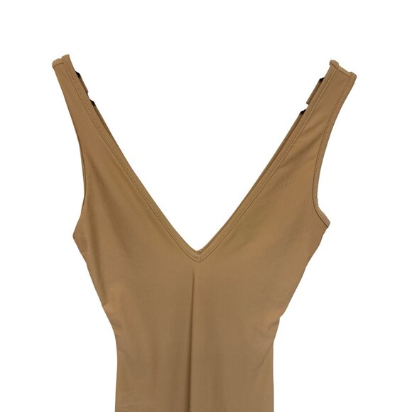 Nadine Merabi Slip Dress Shapewear Curved Nude V-Neck Women's Small Spot Read - Picture 4 of 12